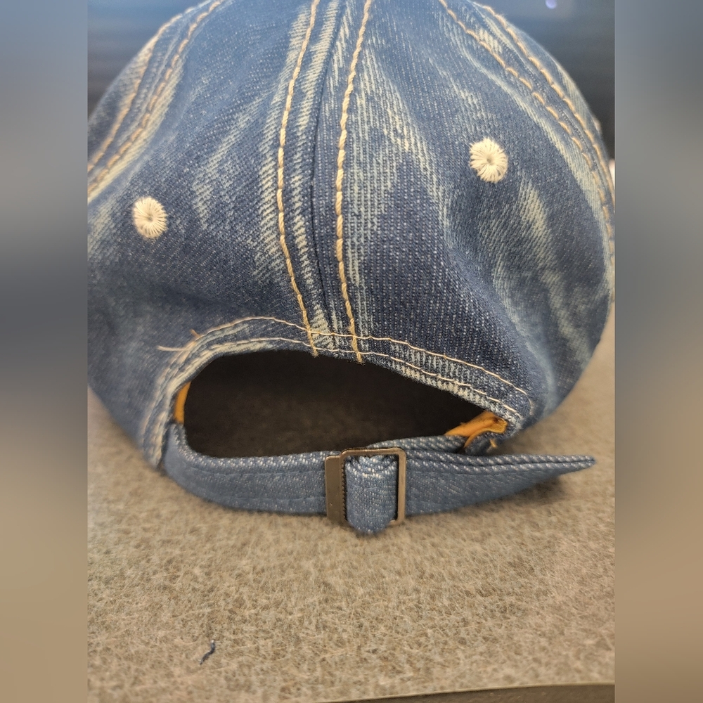 NWOT - Embellished Denim Cap with Gold and Silver Accents - Picture 2 of 2